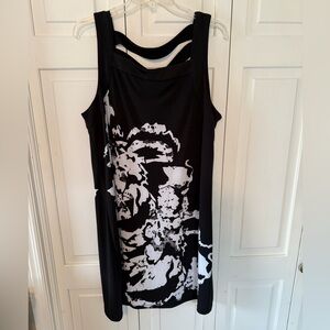 Style & Co Black & White Abstract Sleeveless Dress – XL | NWOT